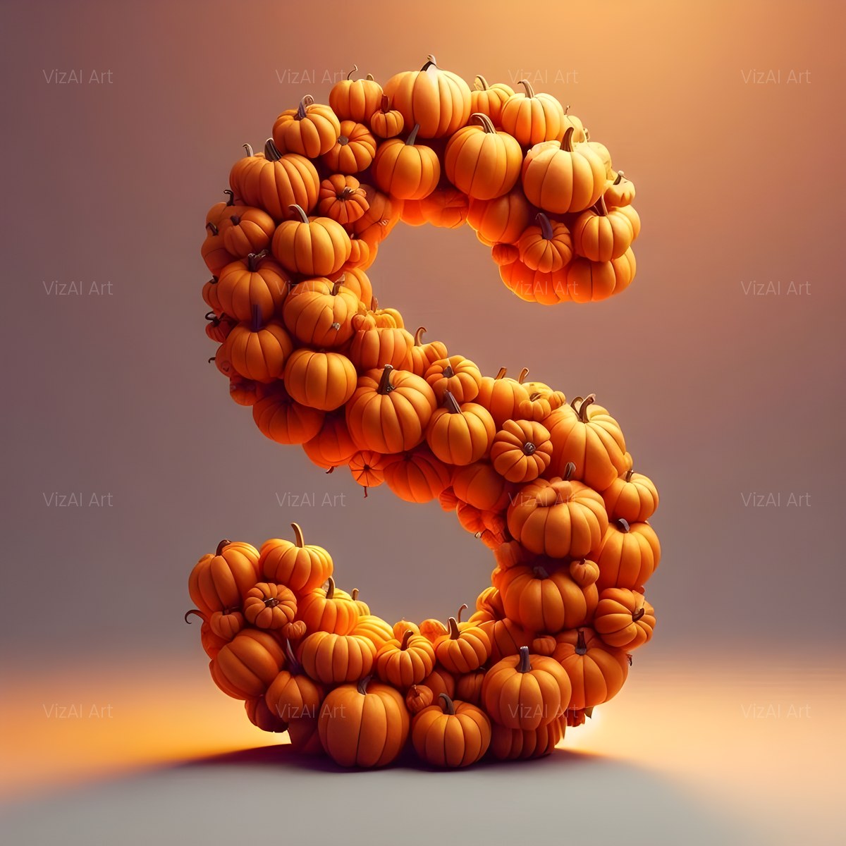 Autumn Pumpkin Patch alphabet — printable letter S