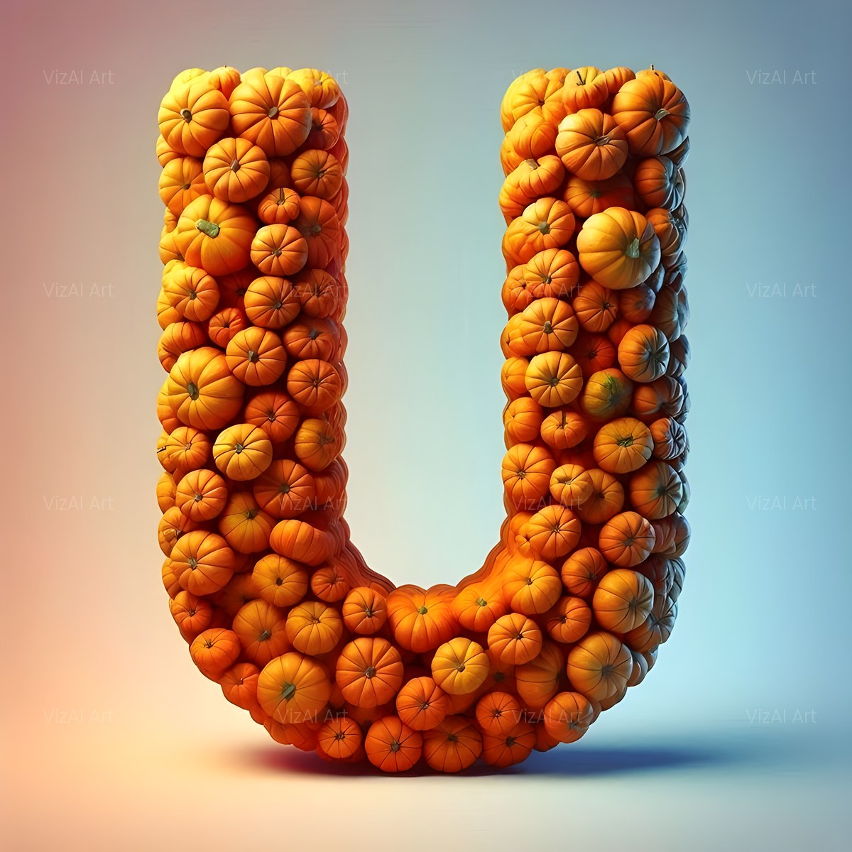 Autumn Pumpkin Patch alphabet — printable letter U