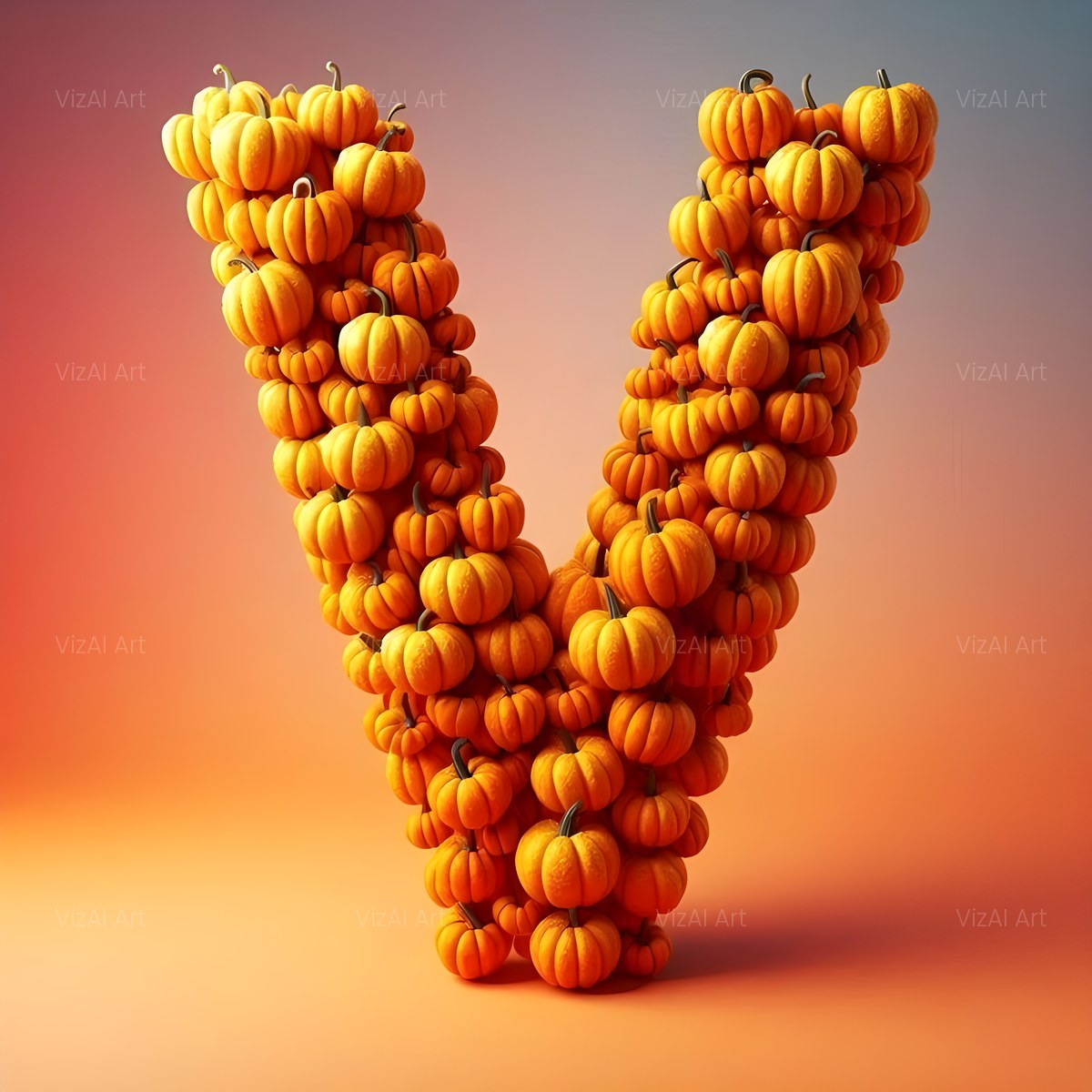 Autumn Pumpkin Patch alphabet — printable letter V