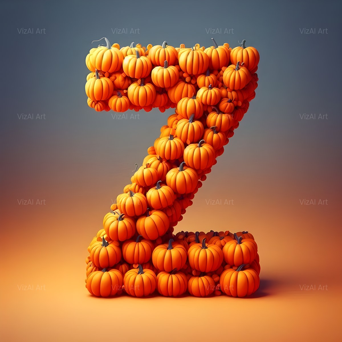 Autumn Pumpkin Patch alphabet — printable letter Z