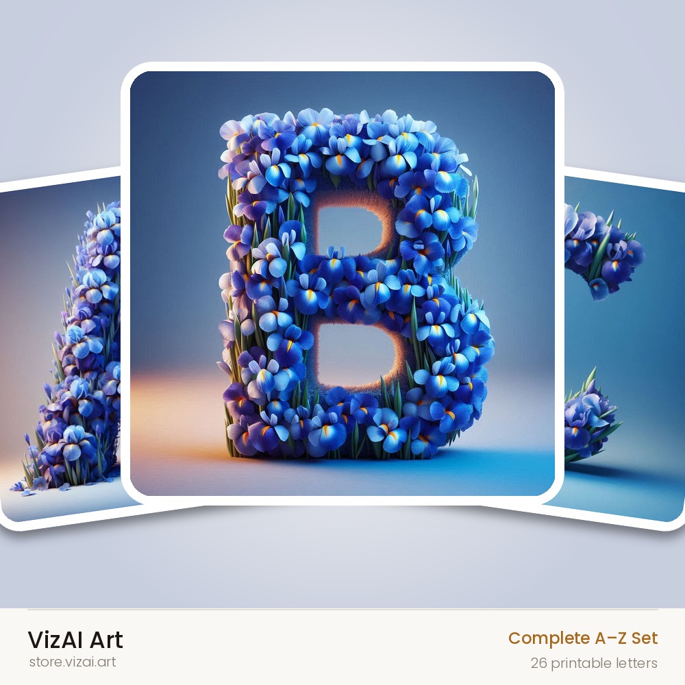 VizAI Art — complete A–Z printable alphabet set