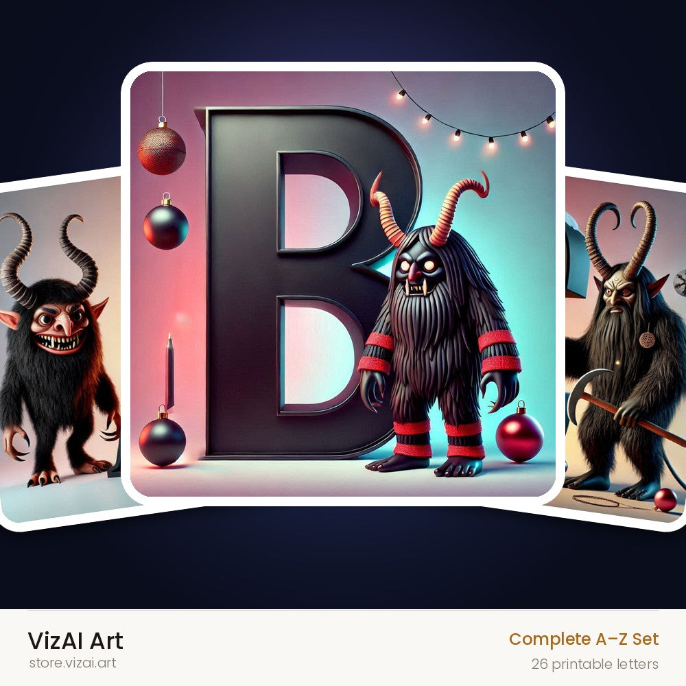 VizAI Art — complete A–Z printable alphabet set
