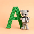 Knitted Wool Toy alphabet — printable letter A
