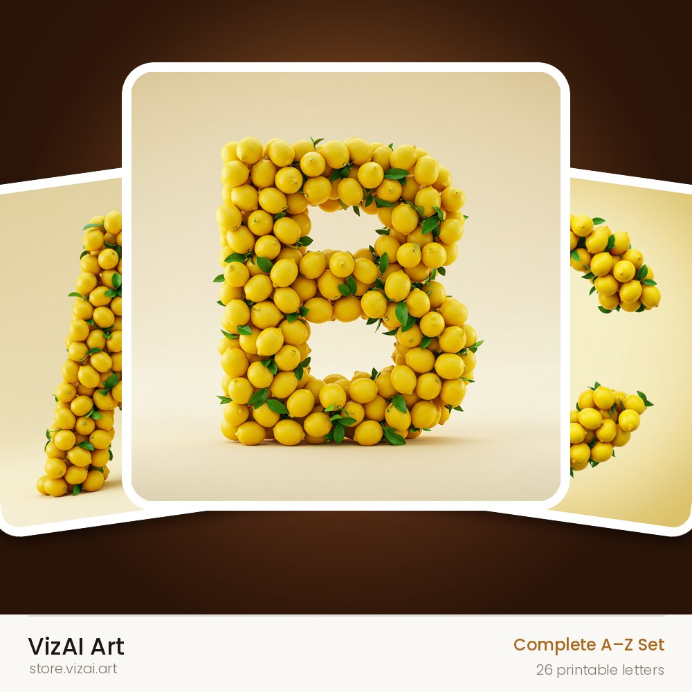 Lemon Grove Zest alphabet — choose an individual printable letter