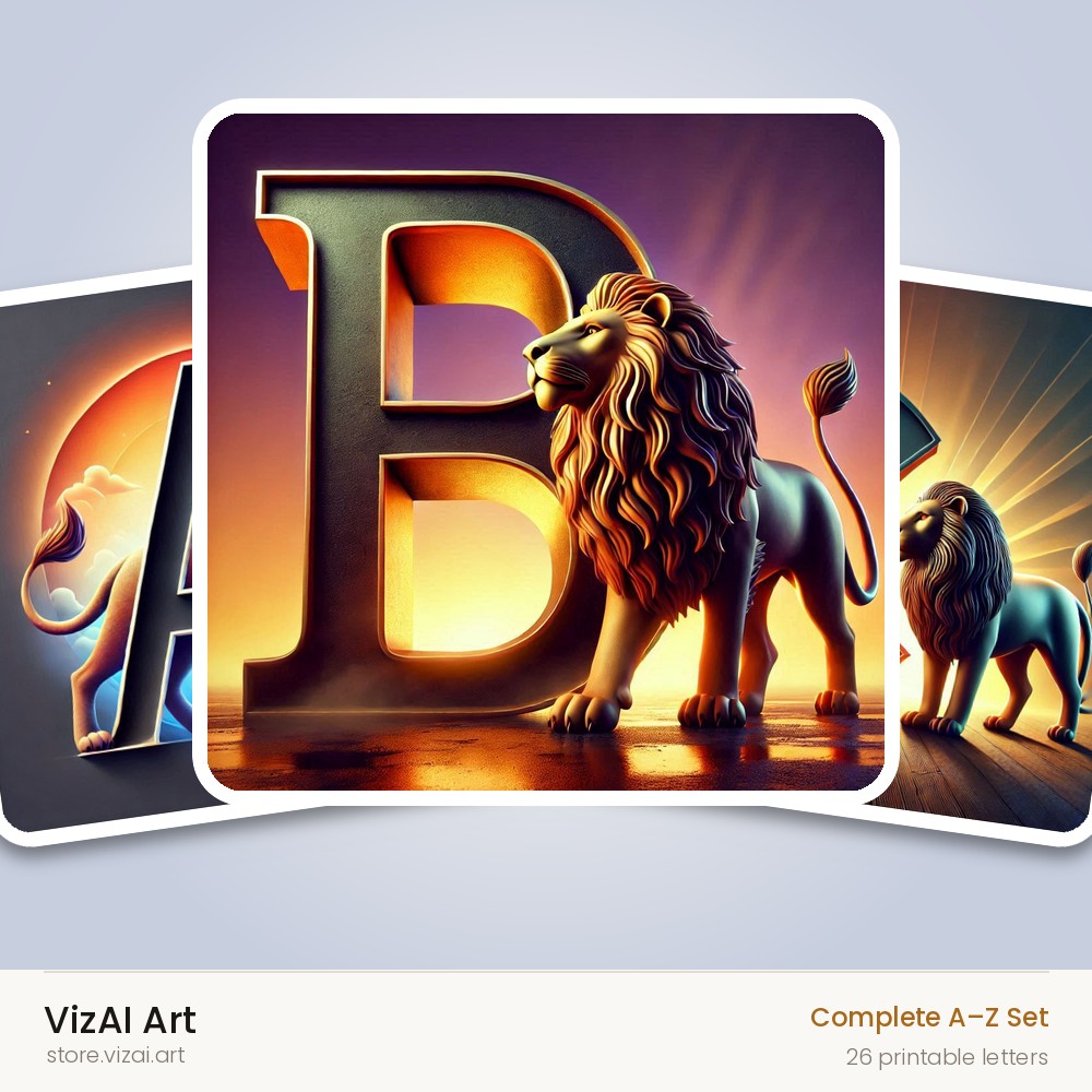 VizAI Art — complete A–Z printable alphabet set