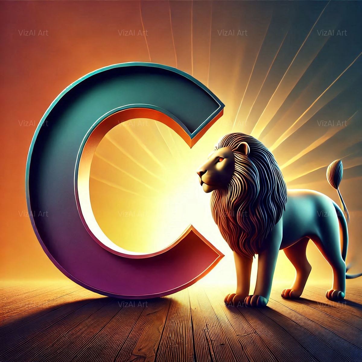 Bold Lion Majesty alphabet — printable letter C