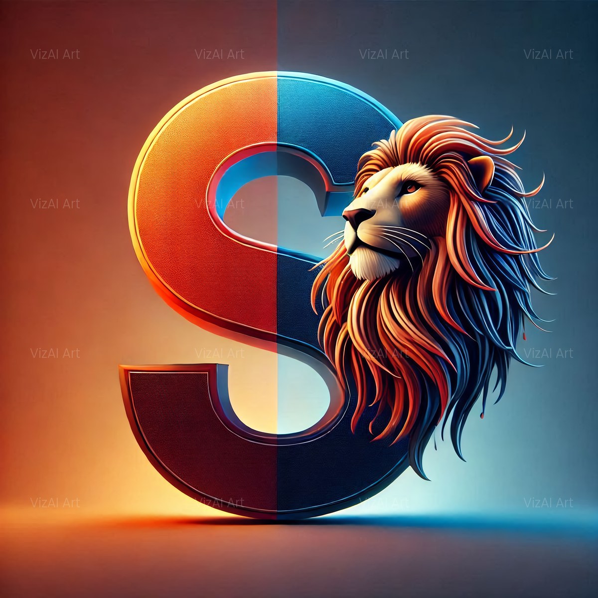 Bold Lion Majesty alphabet — printable letter S