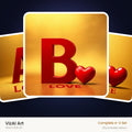 Love Letter Gold alphabet — choose an individual printable letter