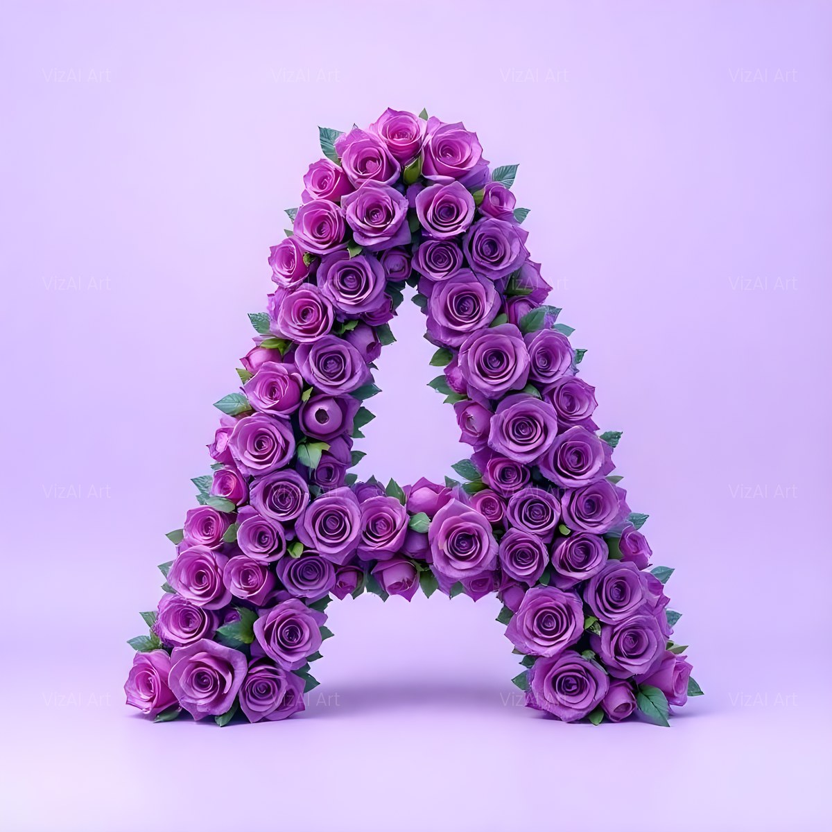 Lilac Rose Cluster alphabet — printable letter A