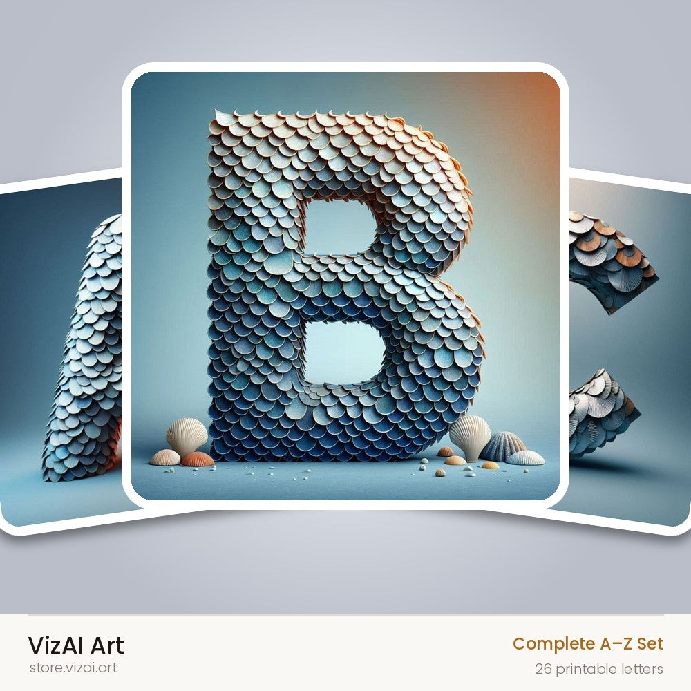 VizAI Art — complete A–Z printable alphabet set