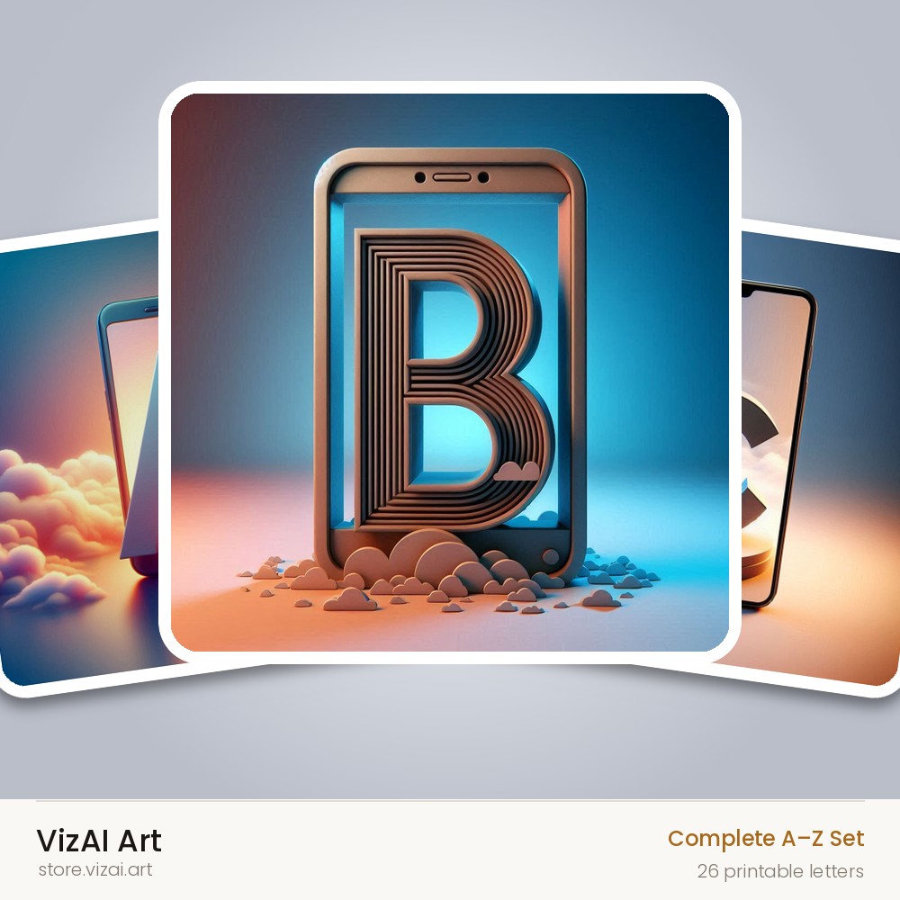 VizAI Art — complete A–Z printable alphabet set