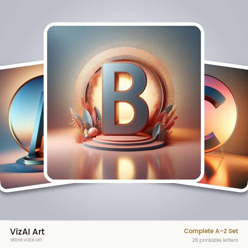 VizAI Art — complete A–Z printable alphabet set