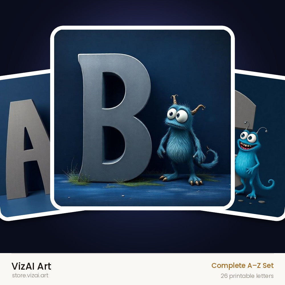 VizAI Art — complete A–Z printable alphabet set