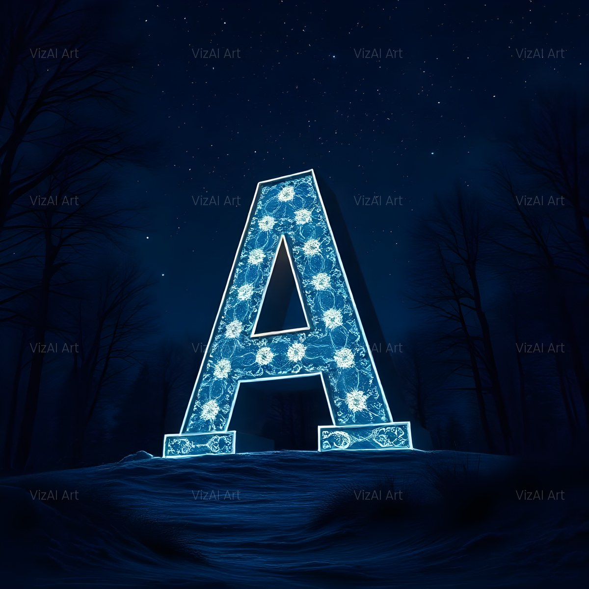 Night Garden Lights alphabet — printable letter A