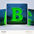 Neon Rain Night alphabet — choose an individual printable letter