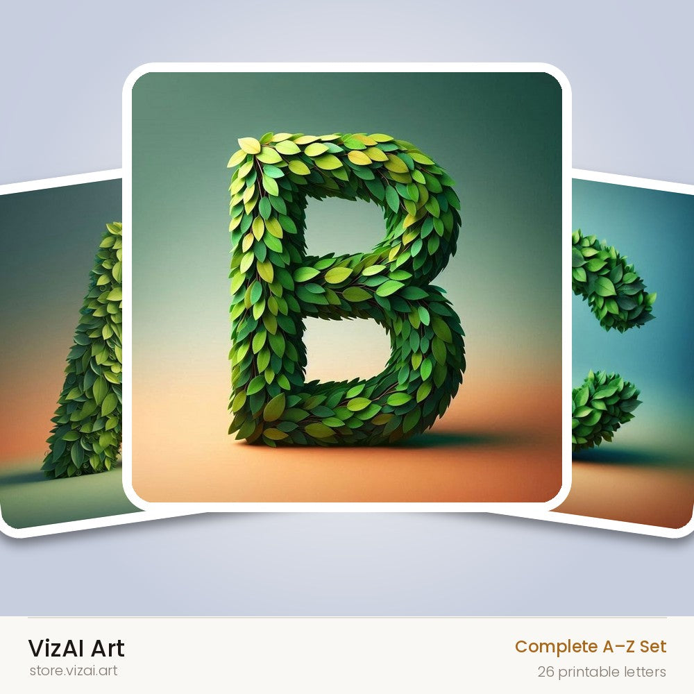 VizAI Art — complete A–Z printable alphabet set