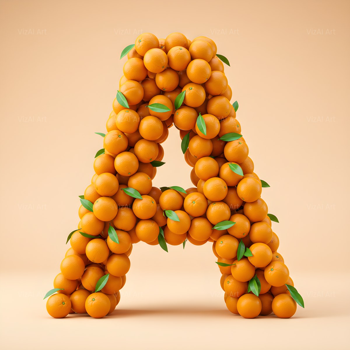 Orange Harvest alphabet — printable letter A