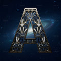 Constellation Night alphabet — printable letter A