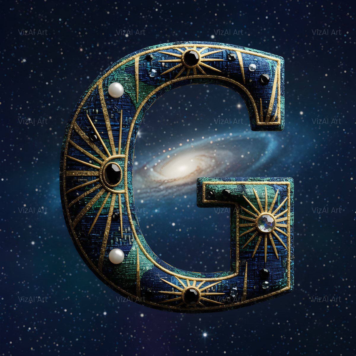 Constellation Night alphabet — printable letter G