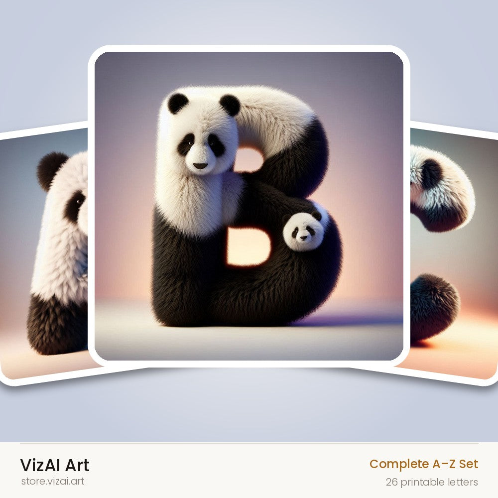 VizAI Art — complete A–Z printable alphabet set