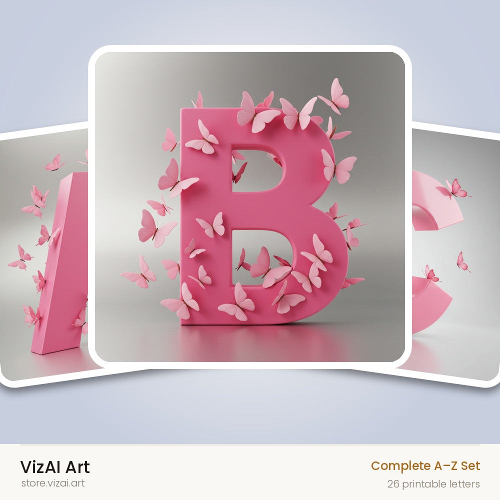 VizAI Art — complete A–Z printable alphabet set