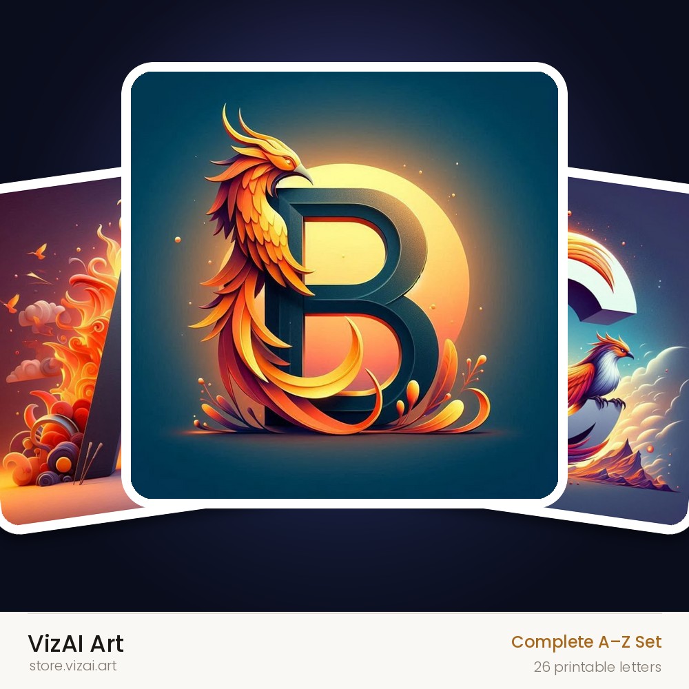 VizAI Art — complete A–Z printable alphabet set