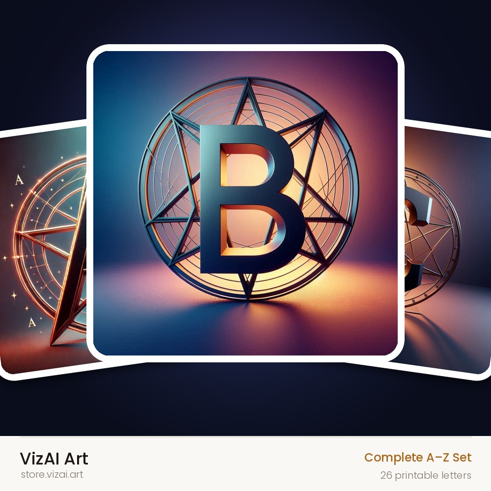 VizAI Art — complete A–Z printable alphabet set