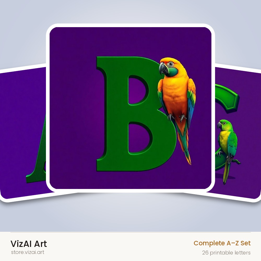 VizAI Art — complete A–Z printable alphabet set