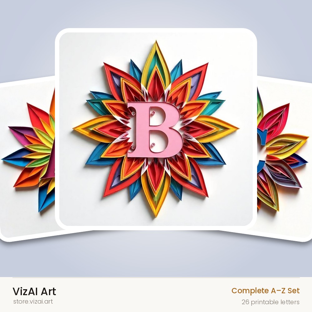 Paper Star Quill alphabet — choose an individual printable letter