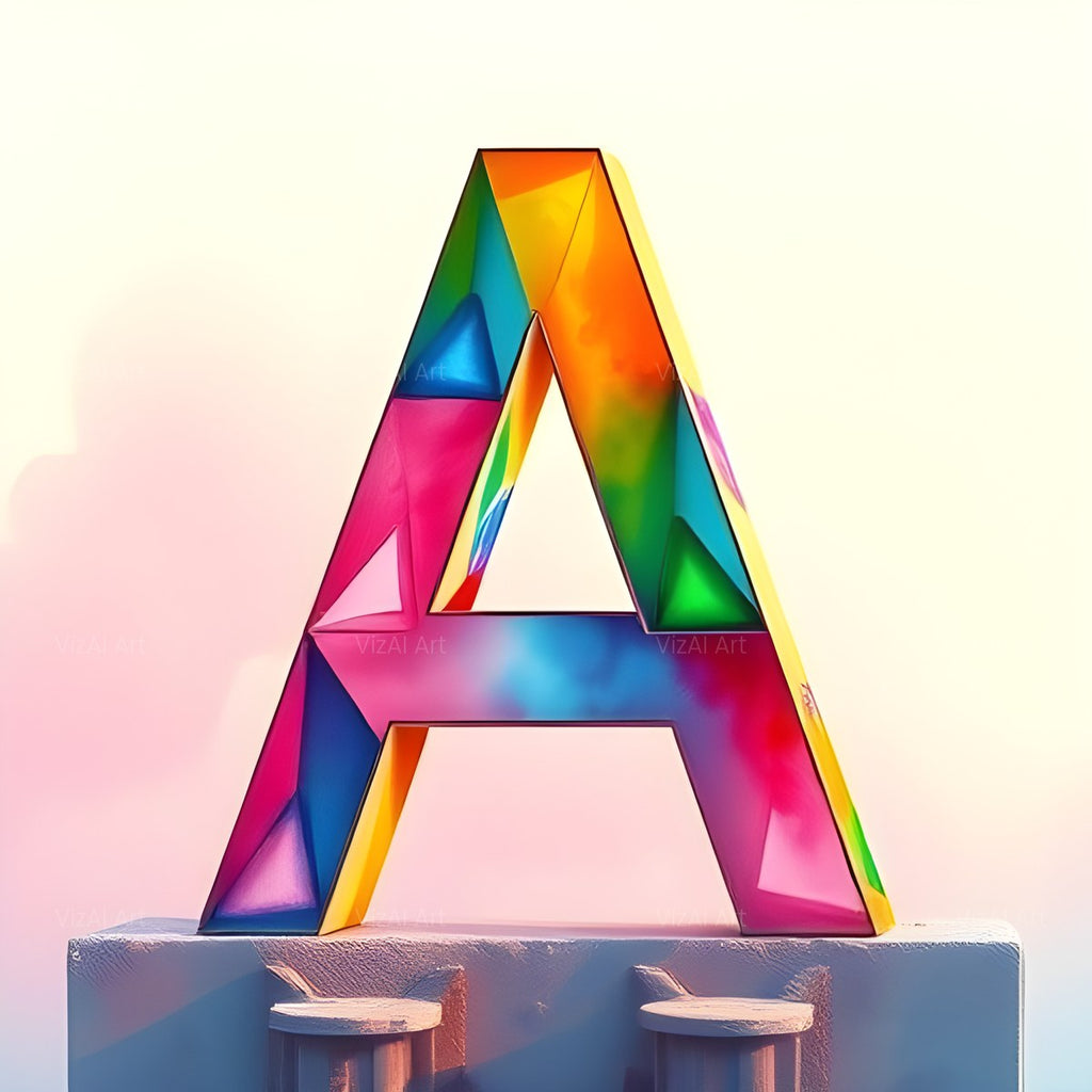 Papercraft Skyline alphabet — printable letter A
