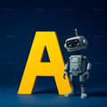 Friendly Yellow Robot alphabet — printable letter A