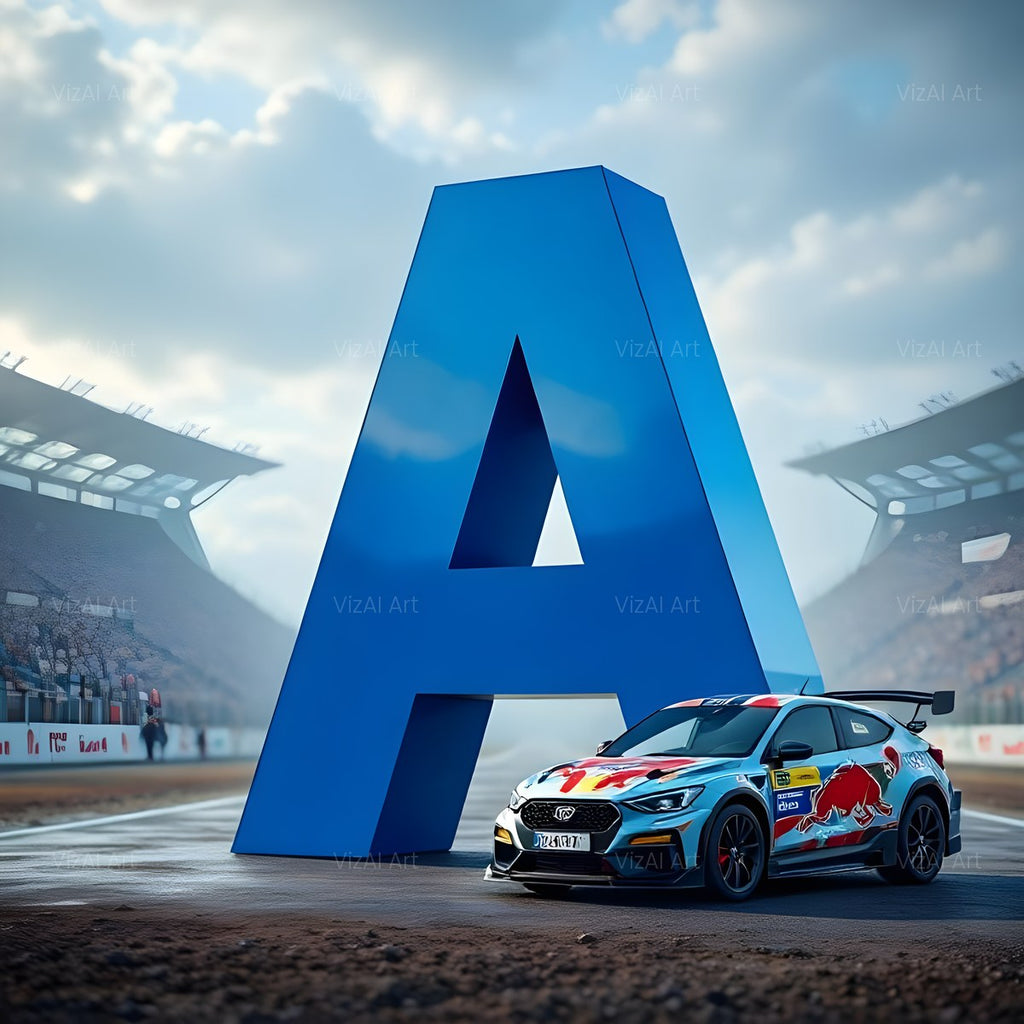 Race Car Circuit alphabet — printable letter A
