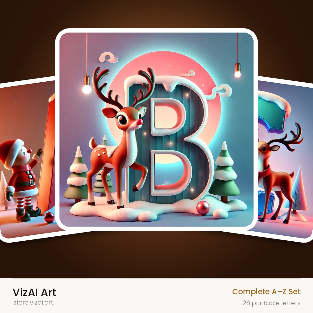 VizAI Art — complete A–Z printable alphabet set