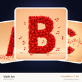 Red Heart Petal alphabet — choose an individual printable letter