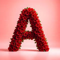 Red Rose Velvet alphabet — printable letter A
