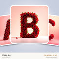 Red Rose Velvet alphabet — choose an individual printable letter