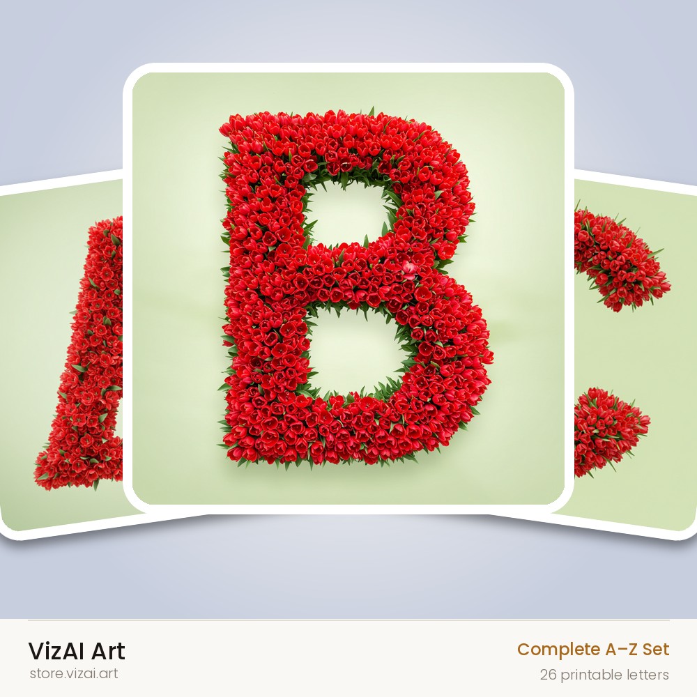 VizAI Art — complete A–Z printable alphabet set