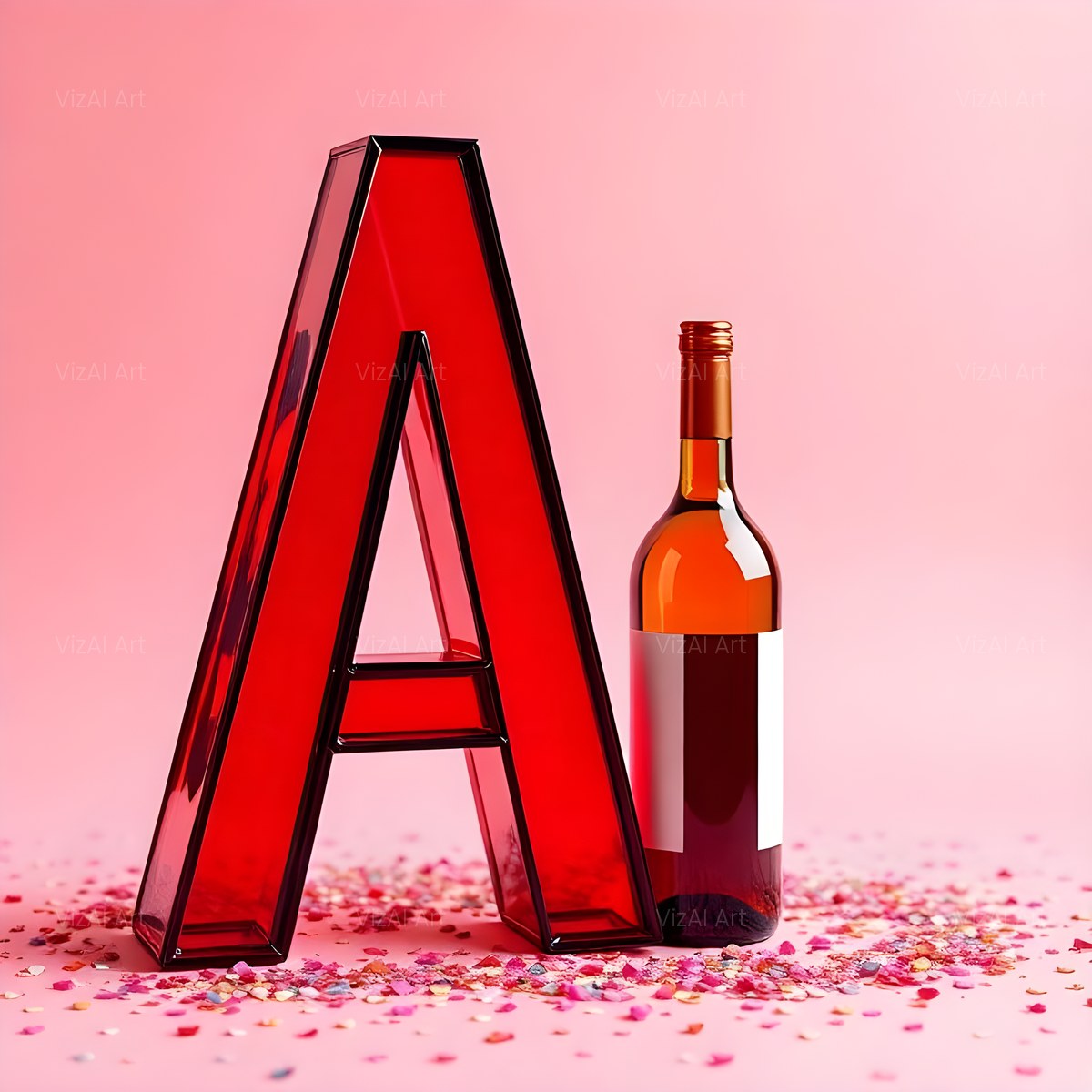 Red Wine Cellar alphabet — printable letter A