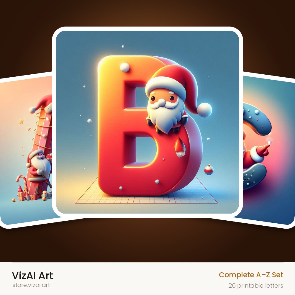 VizAI Art — complete A–Z printable alphabet set
