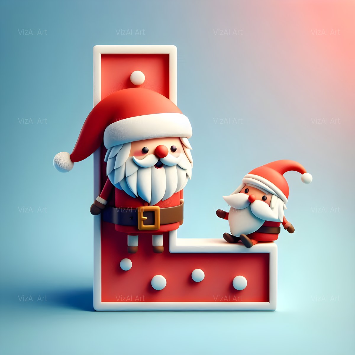 Christmas Classic Santa Claus alphabet — printable letter L