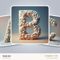 Seashell Beach Drift alphabet — choose an individual printable letter