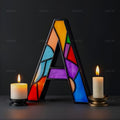 Stained Glass Candle alphabet — printable letter A