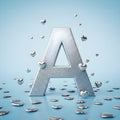 Silver Heart Frost alphabet — printable letter A