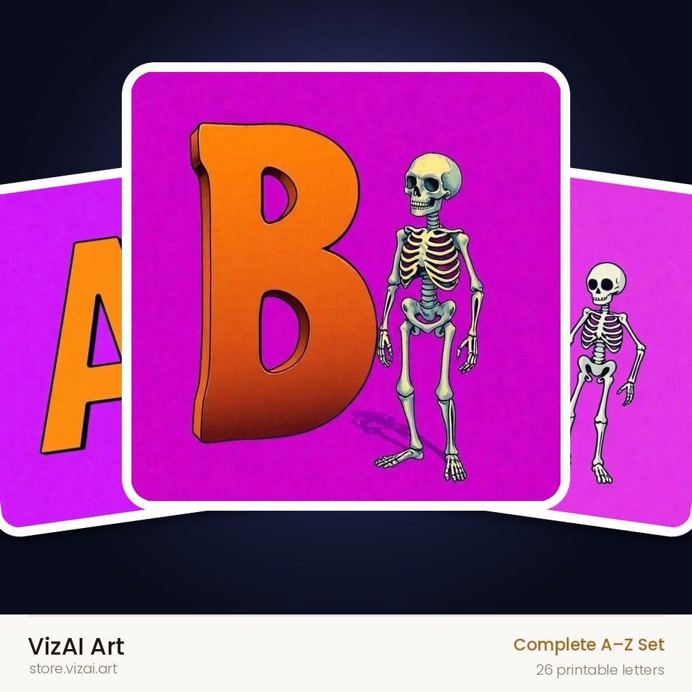 VizAI Art — complete A–Z printable alphabet set