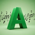 Sheet Music alphabet — printable letter A