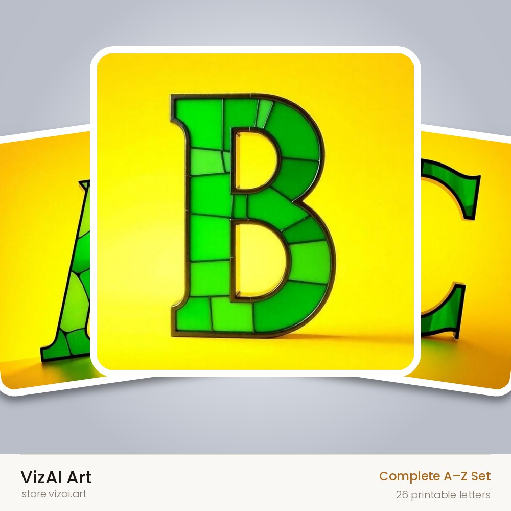 VizAI Art — complete A–Z printable alphabet set