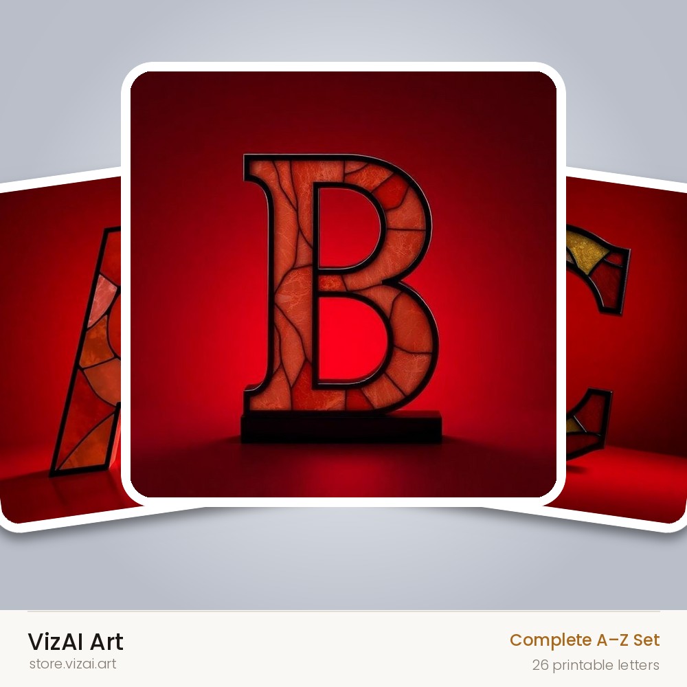 VizAI Art — complete A–Z printable alphabet set