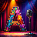 Concert Stage alphabet — printable letter A