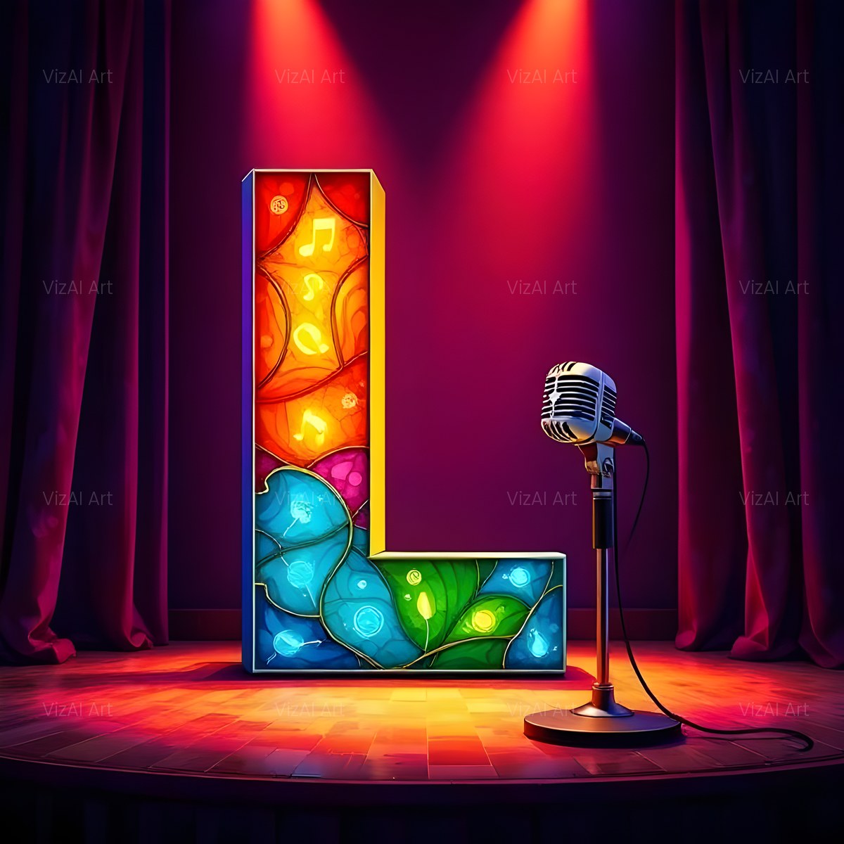 Concert Stage alphabet — printable letter L