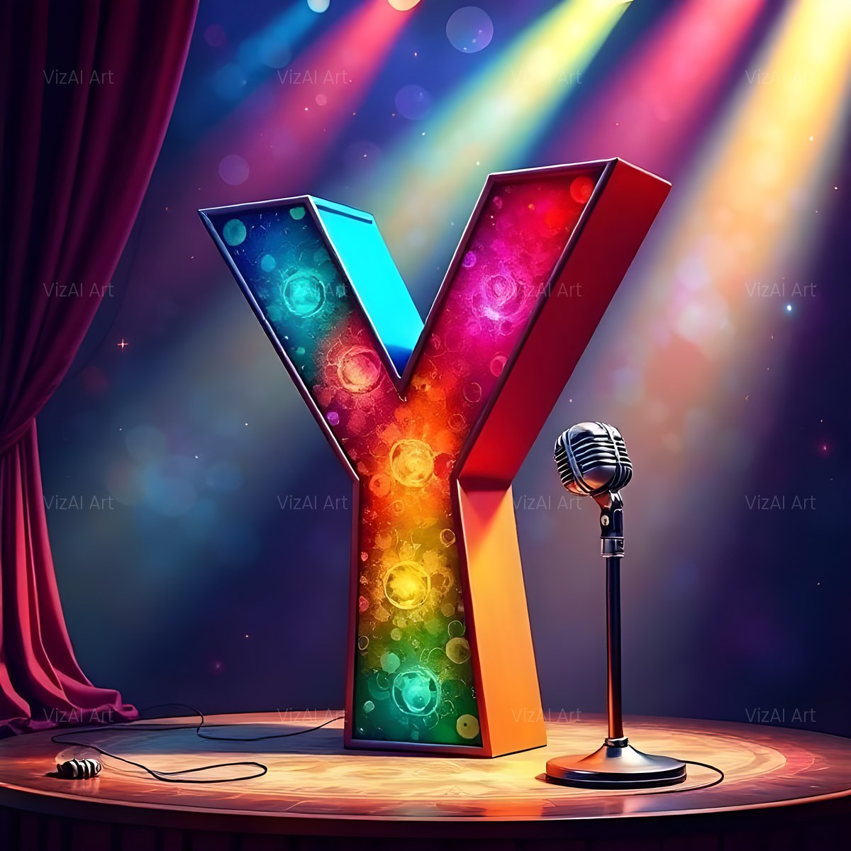 Concert Stage alphabet — printable letter Y